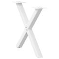 vidaXL Nohy konferenčného stolíka v tvare X, 2 ks, biele, 60 x (42-43) cm, oceľové