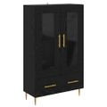 vidaXL Highboard so zásuvkou Čierny dub 69,5 x 31 x 115 cm