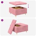 vidaXL Ottoman s Úložným Priestorom Ružová 80 x 80 x 45 cm Zamat
