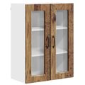 vidaXL Nástenný sklenený kabinet PORTO Staré drevo 60 x 31 x 80 cm