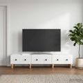 vidaXL TV skrinka Biela s vysokým leskom 147 x 34,5 x 30 cm