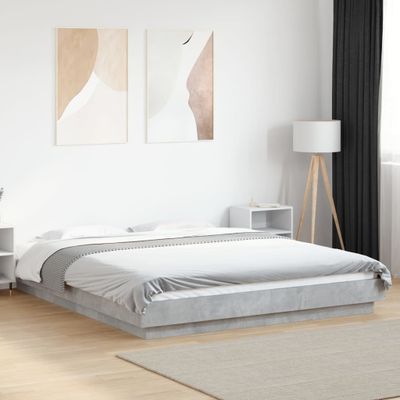 vidaXL Posteľný rám betónový sivý 150x200 cm kompozitné drevo