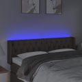 vidaXL Čelo postele s LED sivohnedé 163x16x78/88 cm látka