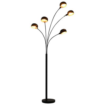 vidaXL Stojanová lampa čierna a zlatá 200 cm 5 x E14