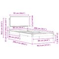 vidaXL Rám postele s čalúneným čelom Čierna 90 x 200 cm
