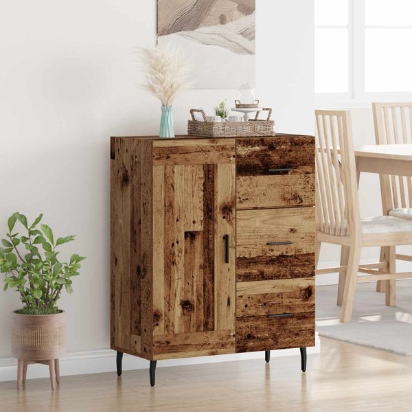 vidaXL Servírovacia skriňa so zásuvkou Staré drevo 69,5 x 34 x 90 cm
