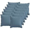 vidaXL Podložka s vankúšom HOUTEN 12 ks Modrá džínovina Falošný ľan