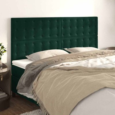 vidaXL Čelo postele tmavozelené 180x5x118/128 cm zamatové