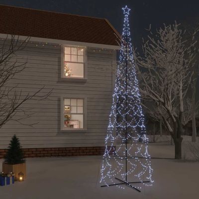 vidaXL Vianočný stromček kužeľ studené biele svetlo 3000 LED 230x800cm