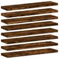 vidaXL Nástenné police 8 ks dymový dub 40x10x1,5 cm kompozitné drevo