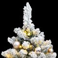 vidaXL Umelý výklopný vianočný stromček 150 LED a sada gúľ 120 cm