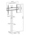 SUNNE by Elite Screens stojan pro LCD a TV 37 - 70"/ max. 40 kg/ ocelový Podlahový stojan, TV 37"–70", ocel, nosnost 40 kg, otocení ±35°, výškove nastavitelný, VESA 200×200–600×400, cerný