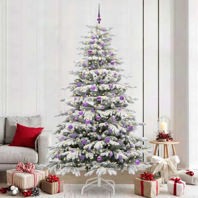 vidaXL Umelý Sklápací Vianočný Stromček Biela 240 cm PE a PVC