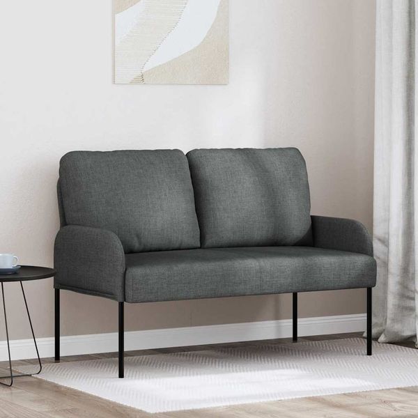 vidaXL Pohovky s vankúšom 110cm Tmavo šedá Preglejka