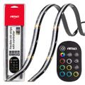 LED pásiky COB do auta s diaľkovým ovládaním viacfarebné RGB 2x30cm 12V AMiO-04579