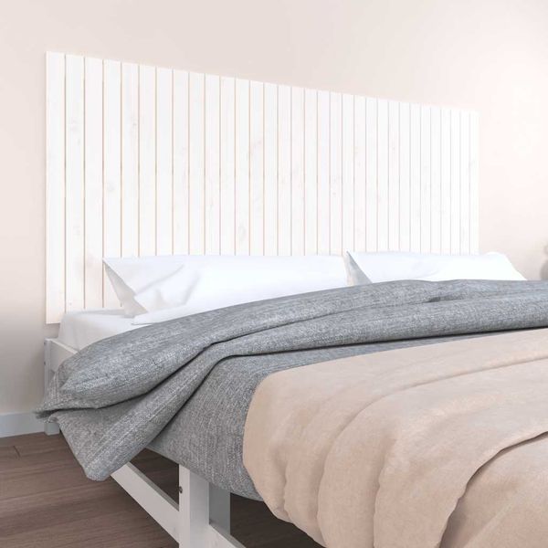 vidaXL Nástenné čelo postele biele 204x3x90 cm masívna borovica