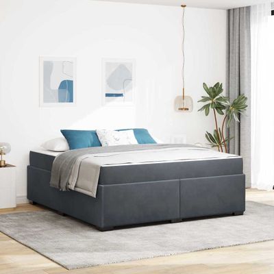 vidaXL Rám postele s matracmi Tmavo šedá 180 x 200 cm látka