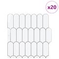 vidaXL Dlaždica s perím 20 ks Biela šedá 30 x 30 cm Polyuretán a PET