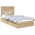 vidaXL Úložná posteľ Sonoma dub 100 x 200 cm Kompozitné drevo