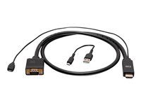 1080p - Video adaptér - HDMI, Micro-USB typ B (iba napájanie) do HD-15 (VGA) s pinmi (male) - 3 m - čierna - aktívny, 1080p podpora 60 Hz