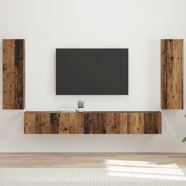 vidaXL Sada nástenného kabinetu na TV 4 pcs 29,5 x 31 x 100 cm