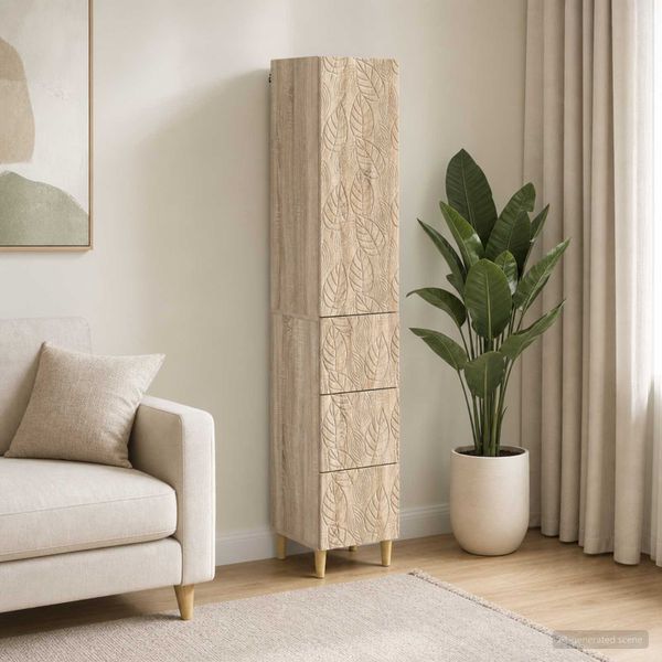 vidaXL Sada skríň 2 ks 33 x 34,5 x 90 cm Kompozitné drevo Dub sonoma