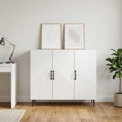 vidaXL Servírovacia skriňa Biela s vysokým leskom 89 x 34,5 x 80 cm