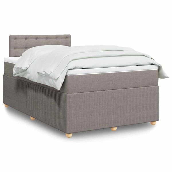 vidaXL Boxspring posteľ s matracom sivohnedá 120x190 cm látka