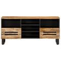 vidaXL TV skrinka 100x34x46 cm, surový mangový masív