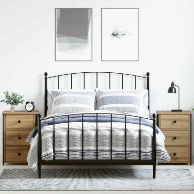vidaXL Nočný stolík 2 pcs Hnedá 40 x 36 x 60 cm Masívne obnovené drevo
