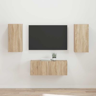 vidaXL Zostava TV skriniek Nástenný 2 pcs Sonoma dub Kompozitné drevo