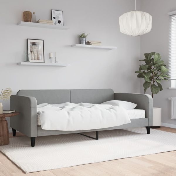 vidaXL Denná posteľ s matracom bledosivá 100x200 cm látka