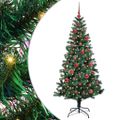 vidaXL Umelý predsvietený vianočný stromček Zelená 150 cm PVC a kov
