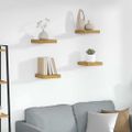 vidaXL Stenná polica Nástenná montáž 4 ks Béžová 23 x 23,5 x 3,8 cm