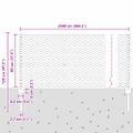 vidaXL Hexagonálny plot s stĺpom 25 x 0,8 m PVC potiahnutá oceľ Sivá