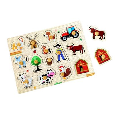 2Kids Toys Drevené puzzle Farma 14 dielikov