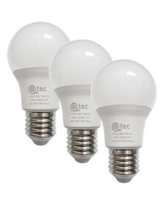 LED žiarovky 10W/920lm/A60/E27 neutrálna biela 3 PACK Qtec