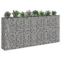 vidaXL Gabiónová vyvýšená posteľ 4 ks 330 x 50 x 150 cm Strieborná