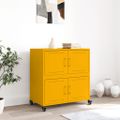 vidaXL Komoda horčicovožltá 68x39x72 cm oceľ