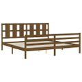 vidaXL Posteľný rám s čelom medovo-hnedý 200x200 cm masívne drevo