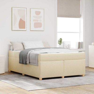 vidaXL Rám postele s matracmi Krémová 160 x 200 cm látka