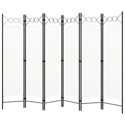 vidaXL Paraván so 6 panelmi, biely 240x180 cm
