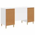 vidaXL Stôl Biela s vysokým leskom 142,5 x 50 x 75 cm Kompozitné drevo