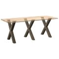 vidaXL Nohy k jedálenskému stolu v tvare X, 3 ks, prírodná oceľ, 80 x (72-73) cm, oceľ