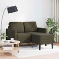 vidaXL 2-miestna pohovka s ležadlom v tvare L, armádne zelená 125 cm, umelá koža
