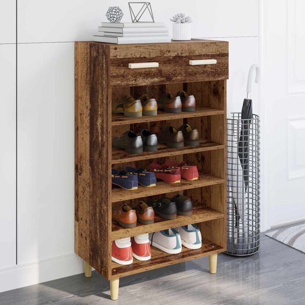 vidaXL Skriňa na topánky Staré drevo 60 x 35 x 105 cm Kompozitné drevo