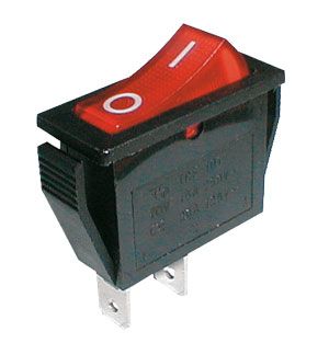 Prepínač kolískový    2pol./2pin  ON-OFF 250V/15A červený