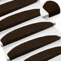 vidaXL Samolepiace schodové rohože 15 ks 80 x 24,5 x 3,5 cm Hnedá
