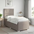 vidaXL Posteľ boxspring s matracom Sivohnedá 90 x 200 cm Látka