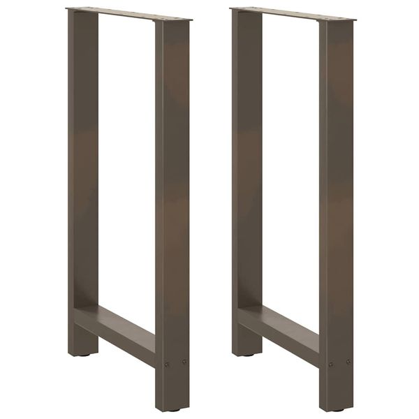 vidaXL Nohy barového stola, prírodná oceľ, 2 ks, 60 x (100-101) cm, oceľ